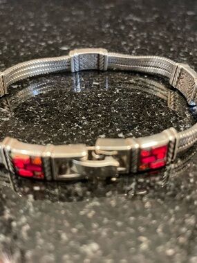 Brighton Silver Bracelet with Red Gemstone - Matching Necklace Available